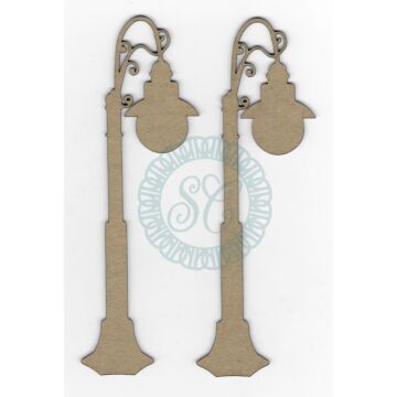Scrapaholics Laser Cut Chipboard 2mm Thick Lamp Posts 2, 2/Pkg, 5.5"X2"