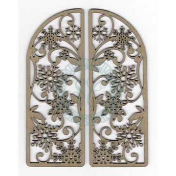 Scrapaholics Laser Cut Chipboard 2mm Thick Winter Gate, 2/Pkg, 5"X3.5"