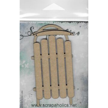 Scrapaholics Laser Cut Chipboard 2mm Thick Layered Sled, 3/Pkg, 4"X2"