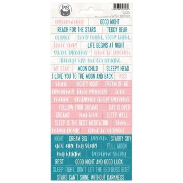 P13 Good Night Cardstock Stickers 4"X9" #01