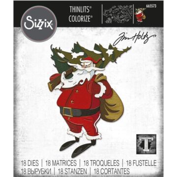 Sizzix Thinlits Dies By Tim Holtz 18/Pkg Woodland Santa Colorize