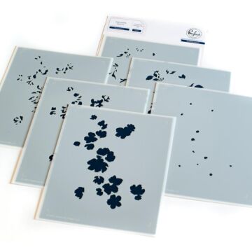 Pinkfresh Studio Stencils 4.25"X5.25" 6/Pkg Blooming Branch Layering