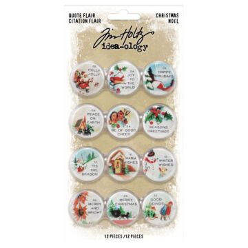 Idea-Ology Quote Flair Buttons 12/Pkg Christmas