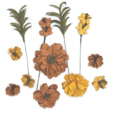 49 And Market Rustic Bouquet Paper Flowers 12/Pkg Marigold