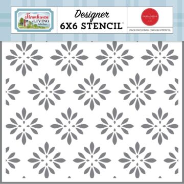 Carta Bella Stencil 6"X6" Country Floral