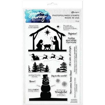 Simon Hurley create. Clear Stamps 6"X9" Christmas Silhouettes