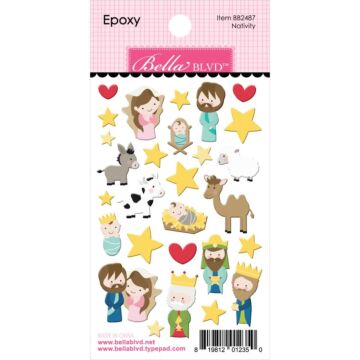 Let Us Adore Him Epoxy Stickers Nativity