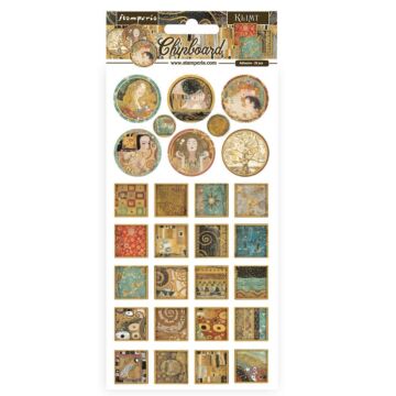 Stamperia Adhesive Chipboard 6"X12" Squares & Rounds, Klimt