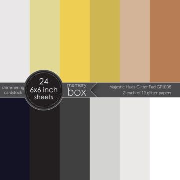 Memory Box Glitter Paper Pad 6"X6" 24/Pkg Majestic Hues