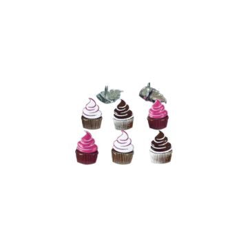 Eyelet Outlet Shape Brads 12/Pkg Swirl Cupcake