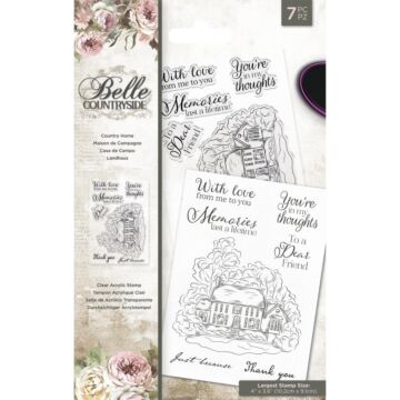 Crafter's Companion Belle Countryside Clear Stamps 7/Pkg Country Home