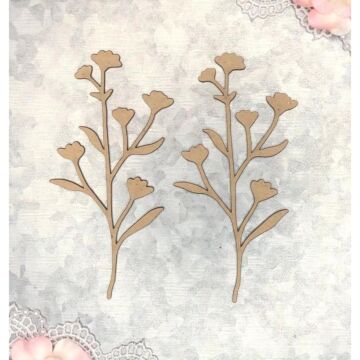 Scrapaholics Laser Cut Chipboard 2mm Thick-Botanicals 8, 2/Pkg, 4"X2"