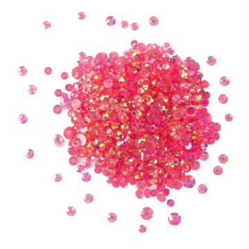 Buttons Galore Crystalz Clear Flat Back Gems Raspberry