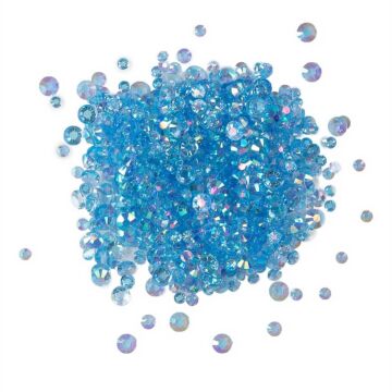 Buttons Galore Crystalz Clear Flat Back Gems Ocean Blue