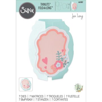 Sizzix Thinlits Dies By Jen Long 7/Pkg Card Label, Fold-A-Long