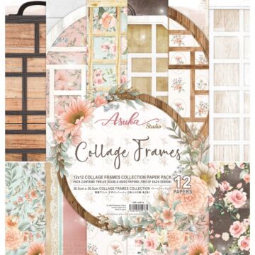 Asuka Studio Double-Sided Paper Pack 12"X12" 12/Pkg Collage Frames, 6 Designs/2 Each