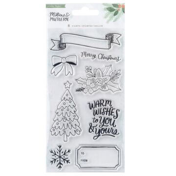 Crate Paper Mittens & Mistletoe Acrylic Clear Stamps 8/Pkg
