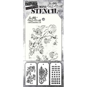 Tim Holtz Mini Layered Stencil Set 3/Pkg Set #53