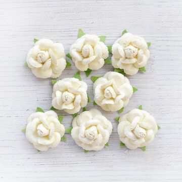 Little Birdie Angel Rose Paper Flowers 8/Pkg-Amor Mio