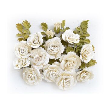 Nicole Crafts Little Birdie Bonita Paper Flowers 20/Pkg Shabby Chic