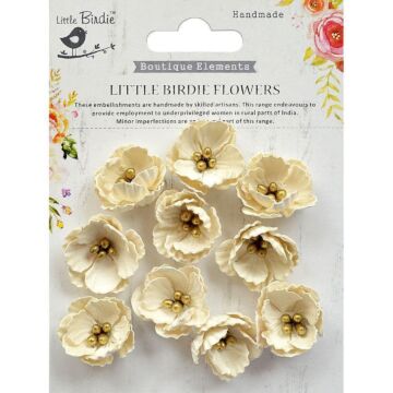 Little Birdie Embossed Daisies 10/Pkg-Moon Light