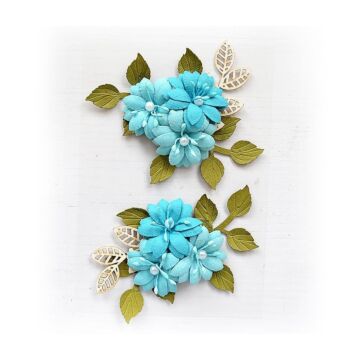 Nicole Crafts Little Birdie Gianna Paper Flowers 2/Pkg Song Of The Sea