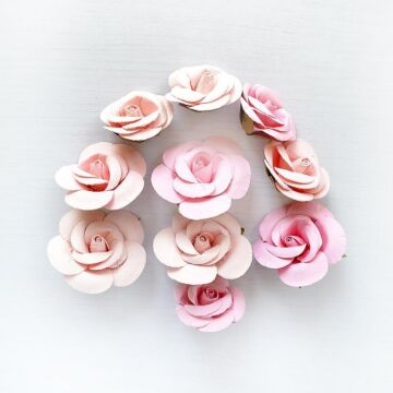 Nicole Crafts Little Birdie Joanna Paper Flowers 10/Pkg Pearl Pink