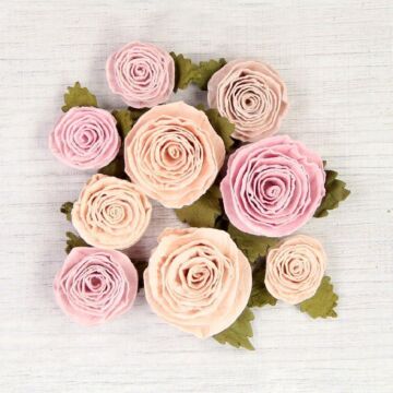 Little Birdie Layla Paper Flowers 9/Pkg-Blush