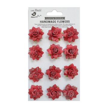 Little Birdie Marisa Paper Flowers 12/Pkg-Love and Roses