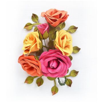 Nicole Crafts Little Birdie Marva Paper Flowers 4/Pkg Boho Vibes