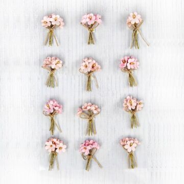 Little Birdie Paper Bouquet 12/Pkg-Pearl Pink