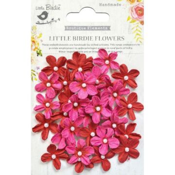 Nicole Crafts Little Birdie Pearl Petites Paper Flowers 32/Pkg Candy Mix