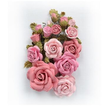 Nicole Crafts Little Birdie Rosalind Paper Flowers 21/Pkg Celebrate Life