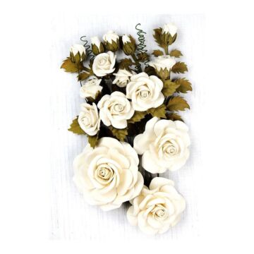 Nicole Crafts Little Birdie Rosalind Paper Flowers 21/Pkg Moon Light