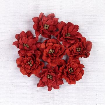 Nicole Crafts Little Birdie Serenade Paper Flowers 8/Pkg Cherry