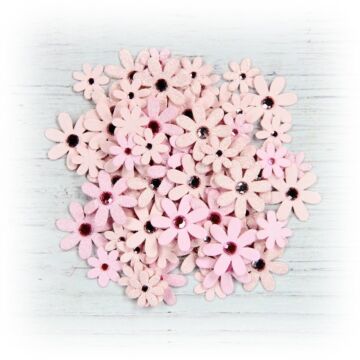 Little Birdie Sparkle Florettes Paper Flowers 60/Pkg-Pearl Pink