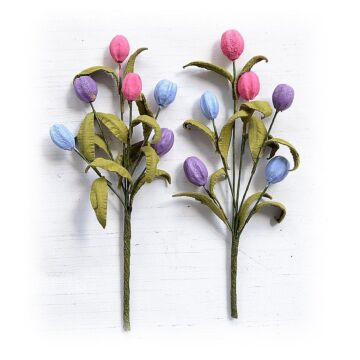 Little Birdie Tulip Bouquet 2/Pkg-Birds And Berries