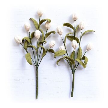 Little Birdie Tulip Bouquet 2/Pkg-Shabby Chic