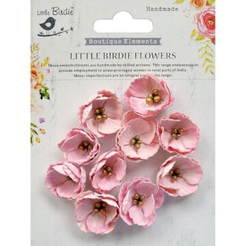 Little Birdie Embossed Daisies 10/Pkg-Pearl Pink
