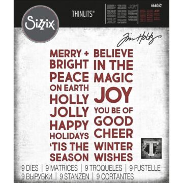 Sizzix Thinlits Dies By Tim Holtz 9/Pkg Bold Text Christmas
