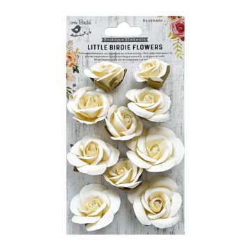 Nicole Crafts Little Birdie Joanna Paper Flowers 10/Pkg Moon Light