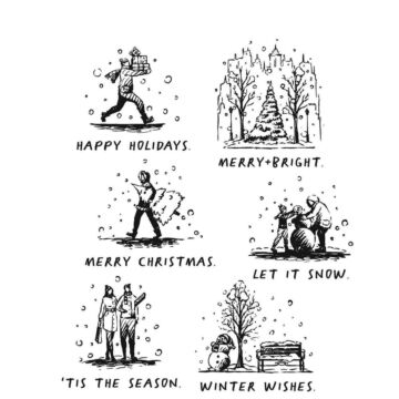 Tim Holtz Cling Stamps 7"X8.5" Holiday Sketchbook