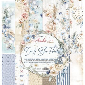 Asuka Studio Collection Pack 12"X12" Dusty Blue Floral