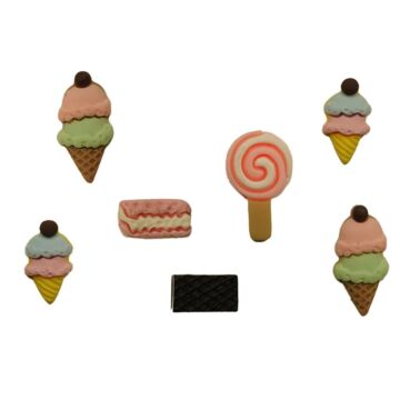 Buttons Galore Flatbackz Embellishments Frozen Treats