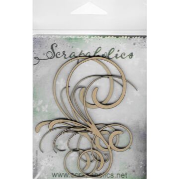 Scrapaholics Laser Cut Chipboard 2mm Thick Flourish Set, 2/Pkg 3.5"X2.75"