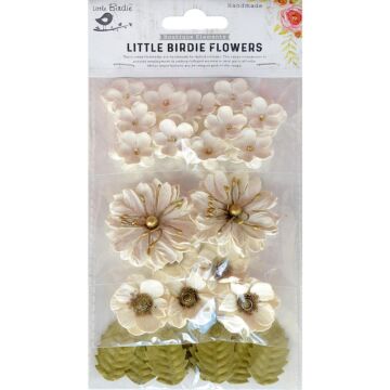 Little Birdie Renae Paper Flower 27/Pkg-Moon Light
