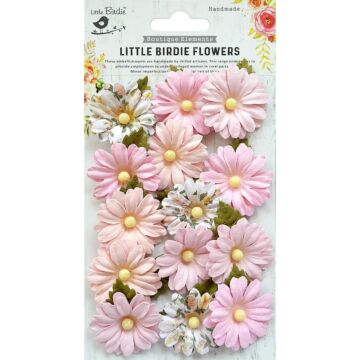 Little Birdie Valerie Paper Flowers 13/Pkg-Pearl Pink