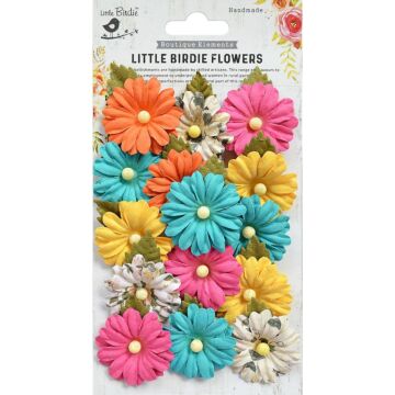 Little Birdie Valerie Paper Flowers 13/Pkg-Vivid Palette