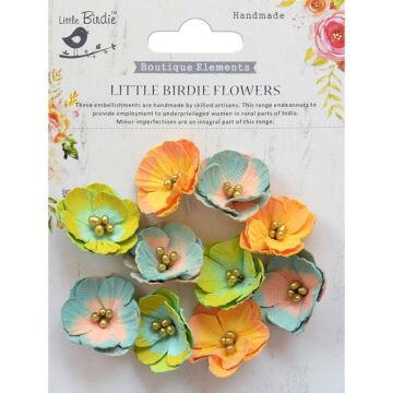 Little Birdie Embossed Daisies 10/Pkg-Pastel Palette