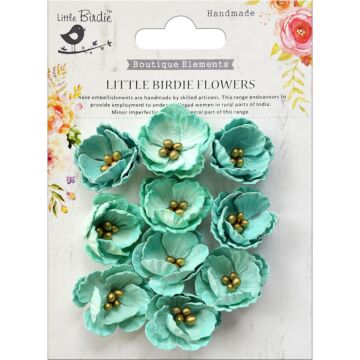 Little Birdie Embossed Daisies 10/Pkg-Arctic Ice